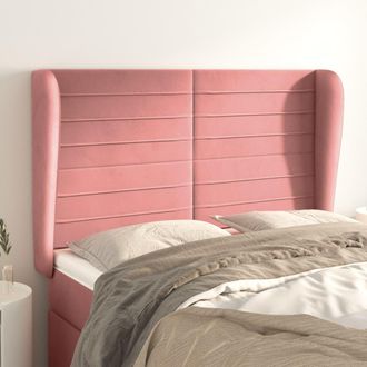 vidaXL Vidaxl - Cabecero Con Orejas De Terciopelo Rosa 147x23x118/128 Cm
