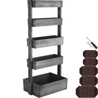 TecTake Vertical Planter Flora in Grey
