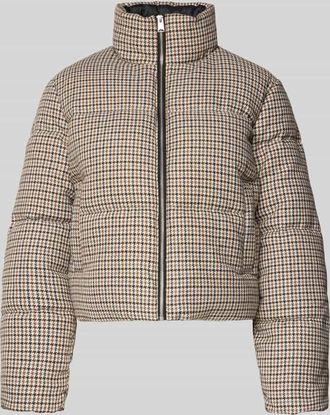 Vero Moda Boxy Fit Steppjacke mit Vichy-Muster Modell LYON in Mittelbraun, Größe XL