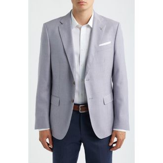 BOSS Hutson Slim Fit Light Light Purple Houndstooth Check Virgin Wool Sport Coat in Purple/blue at Nordstrom, Size 46