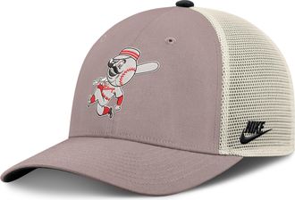 Nike Cincinnati Reds Cooperstown Rise Nike Mens MLB Adjustable Trucker Hat in Brown | NB1L0M6KR75-L4S