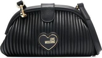 Love Moschino pleated cross body bag - women - Polyurethane - OS - Black