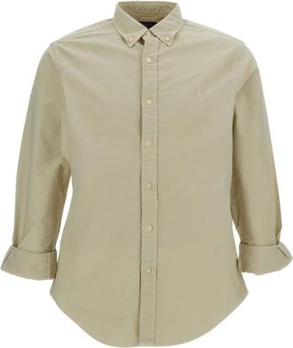Polo Ralph Lauren Overhemden, Heren, Beige, XL, Katoen, Piqu&eacute; Button-down Shirt