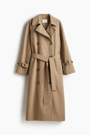 H&M Zweireihiger Trenchcoat - Dunkelbeige