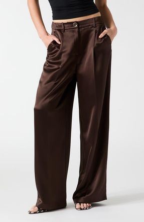 Guess Flora Wide Leg Pants in Brown Light at Nordstrom, Size X-Small