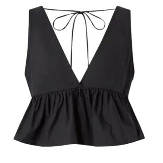 Pinko Sleeveless Tops, female, Black, Size: S Top con laccini