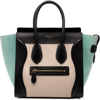 Celine Pre-owned Celine Micro Tricolor Leather Luggage Tote Ladies S-CU-4107