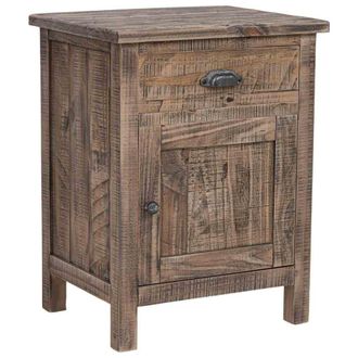 Wanderlust Deco Mesita de noche de madera marr&oacute;n 50x40x65h cm