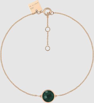 Ginette NY Mini Pixie Ever Green Agate Disc Bracelet