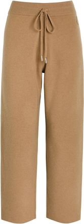 Moncler Logo-appliqu&eacute;d Wool and Cashmere-blend Sweatpants - Beige - XS (UK 8 / XS)
