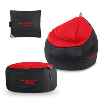 Happers Happers - Pack Gamer Junior Rojo: Puff Gamer Junior + Reposapies + Coj&iacute;n Pack Gamer Junior Rojo
