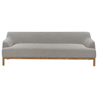 Beliani Beliani - Sof&aacute; 3 Plazas Elegante Tela Poli&eacute;ster Patas De Madera Sala De Estar Gris Sosjo