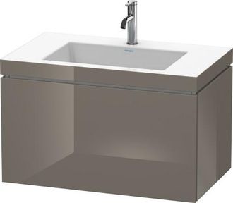 Duravit Lavabo Para Muebles Duravit L-cube C-bonded Con Base, Colgante, 80x48 Cm, 1 Extra&iacute;ble, Sin Rebosadero, 3 Agujeros Para Grifos, Color: Laca De Color Gr