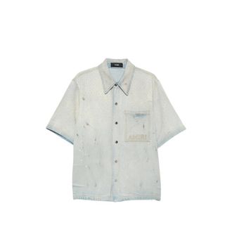 Amiri Crystal-embellished Logo-patch Shirt