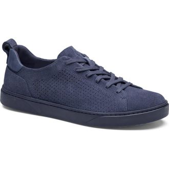 Johnston & Murphy Ollie Low Top Sneaker in Navy Washable Suede at Nordstrom, Size 10.5