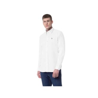 U.S.Polo Association Oxford Button Down Overhemd - Heren - Zakelijke Overhemden - Wit - 2XL - Katoen - Overhemden