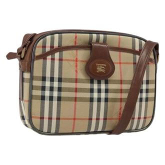 Burberry Pre-owned Cross Body Bags, female, Beige, Size: ONE SIZE Pre-owned Canvas Shoulder Bag