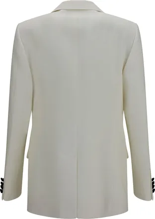 Valentino Mens Two-Tone Wool Jacket Avorio-Nero Merino Ovis Aries Avorio/nero