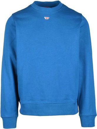 Diesel Blue Cropped Cotton Sweatshirt