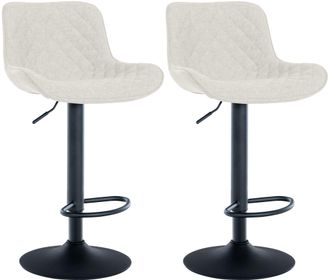 Clp Clp - Set De 2 Taburetes De Bar Minosa Crema Tela