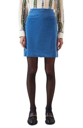 L.k. Bennett Deborah High Waist Corduroy Skirt in Blue at Nordstrom Rack, Size 14 Us / 18 Uk