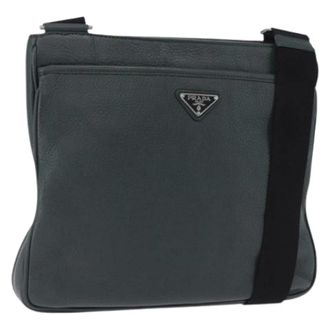Prada Pre-owned Vintage Schoudertas - Dames - Pre-owned - Groen - Maat: ONE Size Leer