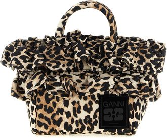 Ganni Mini Shopper Ruffle Print Handbag