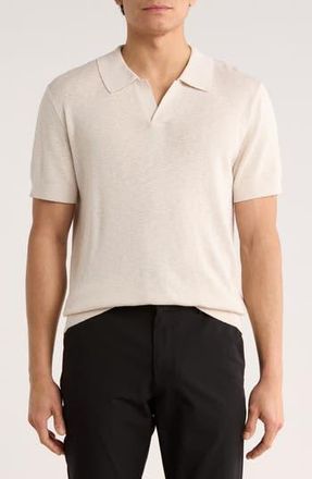 Nordstrom Cotton & Linen Blend Polo Sweater in Grey Moonbeam at Nordstrom Rack, Size Xx-Large