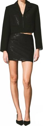 endless rose Sequins Combo Mini Skort In Black