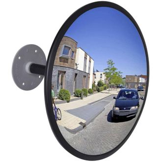 OEM Espejo Retrovisor Convexo, Acr&iacute;lico Negro, 30 Cm, Para Uso Interior - The Living Store-crezuo