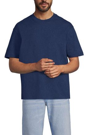 Lands End Short Sleeve Super-T Crew Relaxed Fit Tee in Nautical Blue Heather at Nordstrom, Size Xx-Large
