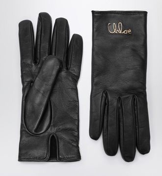 Chloé Iconic black leather gloves