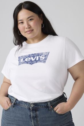 Levi's Perfect Logo Tee (Plus Size) - Donna - 1X - Bianco / Bandana Batwing Fill Bright White
