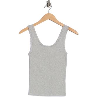 Abound Lace Trim Tank Top in Grey Soft Heather at Nordstrom Rack, Size X-Small