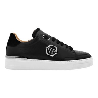 Philipp Plein Schoenen, unisex, Zwart, 36 EU, Leer, Mix Leather Lo-Top Sneakers