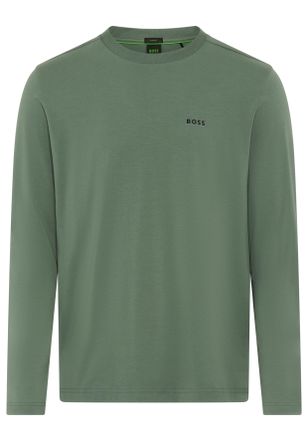 Boss Green by Hugo Boss Langarmshirt BOSS GREEN Tee Long, Herren, Gr. 6XL, open gr&uuml;n358, Single Jersey, Obermaterial: 95% Baumwolle, 5% Elasthan, unifarben, regular fit, Rund