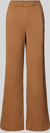 Jake*s Flared Stoffhose mit Strukturmuster in Mittelbraun, Gr&ouml;&szlig;e 32