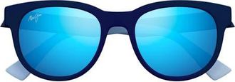 Maui Jim Maoli 52mm PolarizedPlus2 Round Sunglasses in Blue/Blue Hawaii at Nordstrom