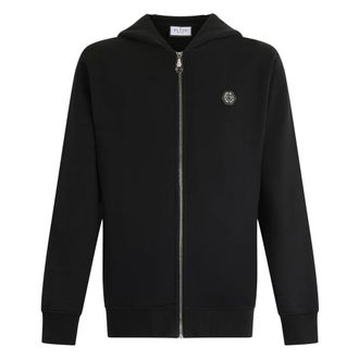 Philipp Plein Zip-throughs, male, Black, Size: 2XL Zip Hoodie Basic
