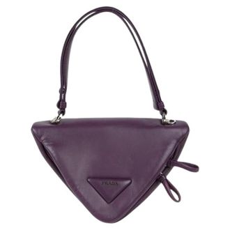 Prada Pre-owned Mini Bags, female, Purple, Size: ONE SIZE Pre-owned Triangle Shoulder Bag