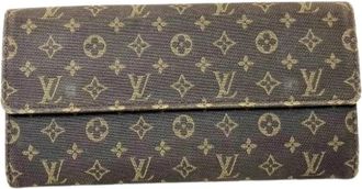 Louis Vuitton Pre-owned Porte Feuille Sarah Monogram Mini Lin Portemonnee - Dames - Vintage Accessoires - Bruin - ONE Size - Vintage