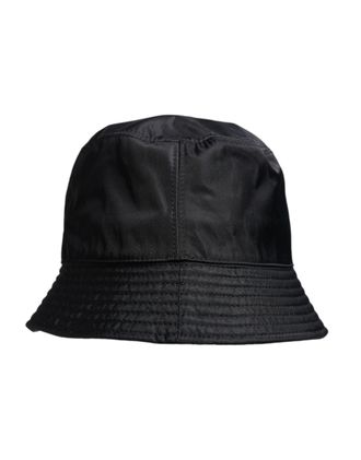 Dolce & Gabbana Black Cotton Wide Brim Bucket Mens Hat