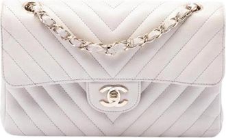 Chanel Pre-owned Double Flap Shoulder Bag - Dames - Vintage Schoudertas - Wit - ONE Size - Leer - Vintage