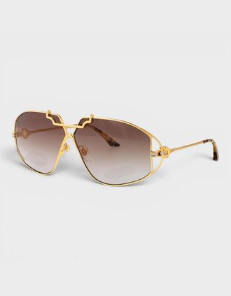 Casablanca Womens Stainless Steel Aviator Gold Silver Tortoiseshell Brown Gradient - Size: ONE size