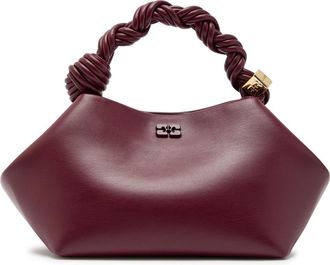 Ganni Bou Small Leather top Handle bag - Burgundy - One Size
