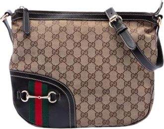 Gucci Pre-owned Vintage Crossbody Bag - Dames - Vintage Schoudertas - Beige - ONE Size - Leer - Vintage