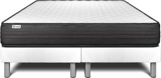 VITALIT Vitalit - Base Tapizada Blanco + Colch&oacute;n Con Espuma Viscoel&aacute;stica 2x100x200