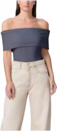 Paige Rosarita Off Shoulder Top In Pacific Blue