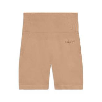 Freddy Leggings Corti Seamless con Vita Alta e Inserti in Costina