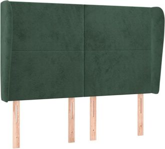vidaXL Vidaxl - Cabecero Con Orejas De Terciopelo Verde Oscuro 147x23x118/128cm